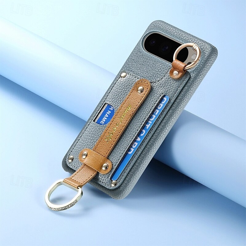 Handy Hülle Handyhüllen Für Pixel 9 Pro XL Pixel 8 Pro Rückseite mit Halterung mit Handschlaufe Kartenschlitz Retro TPU PU-Leder 2025 - $18.99 –P15