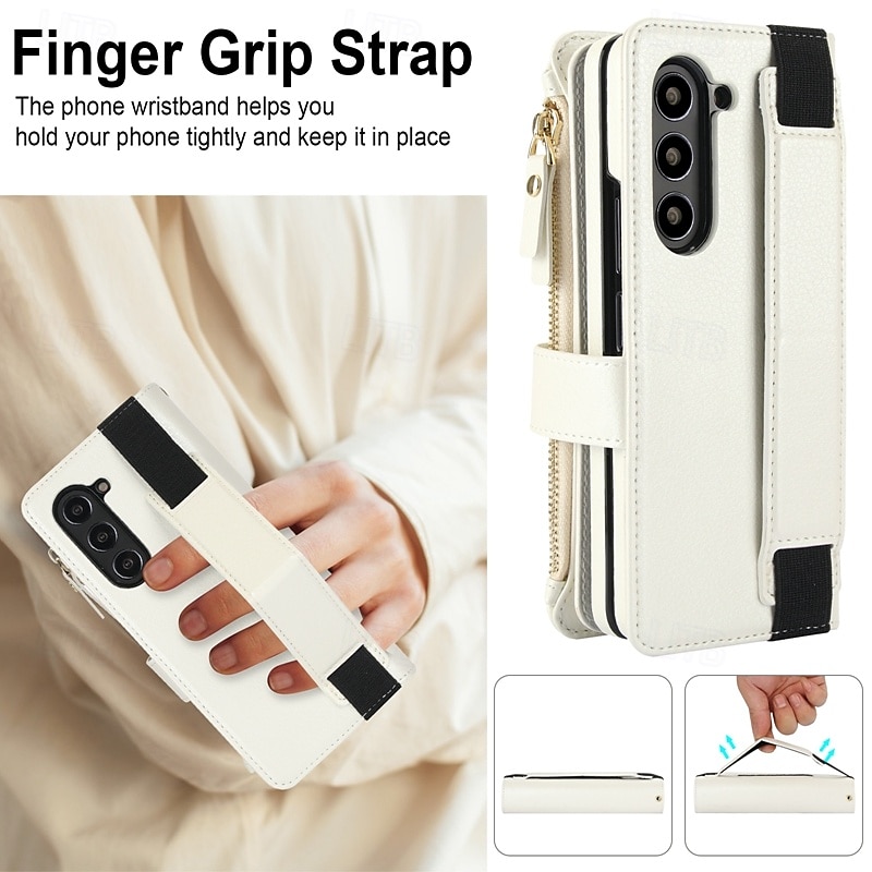 Phone Case For Samsung Galaxy Z Fold 7 Z Fold 6 Z Fold 5 Z Fold 4 Z Fold 3 Wallet Case with Stand Holder Magnetic Zipper Retro TPU PU Leather 2025 - $33.99 –P2