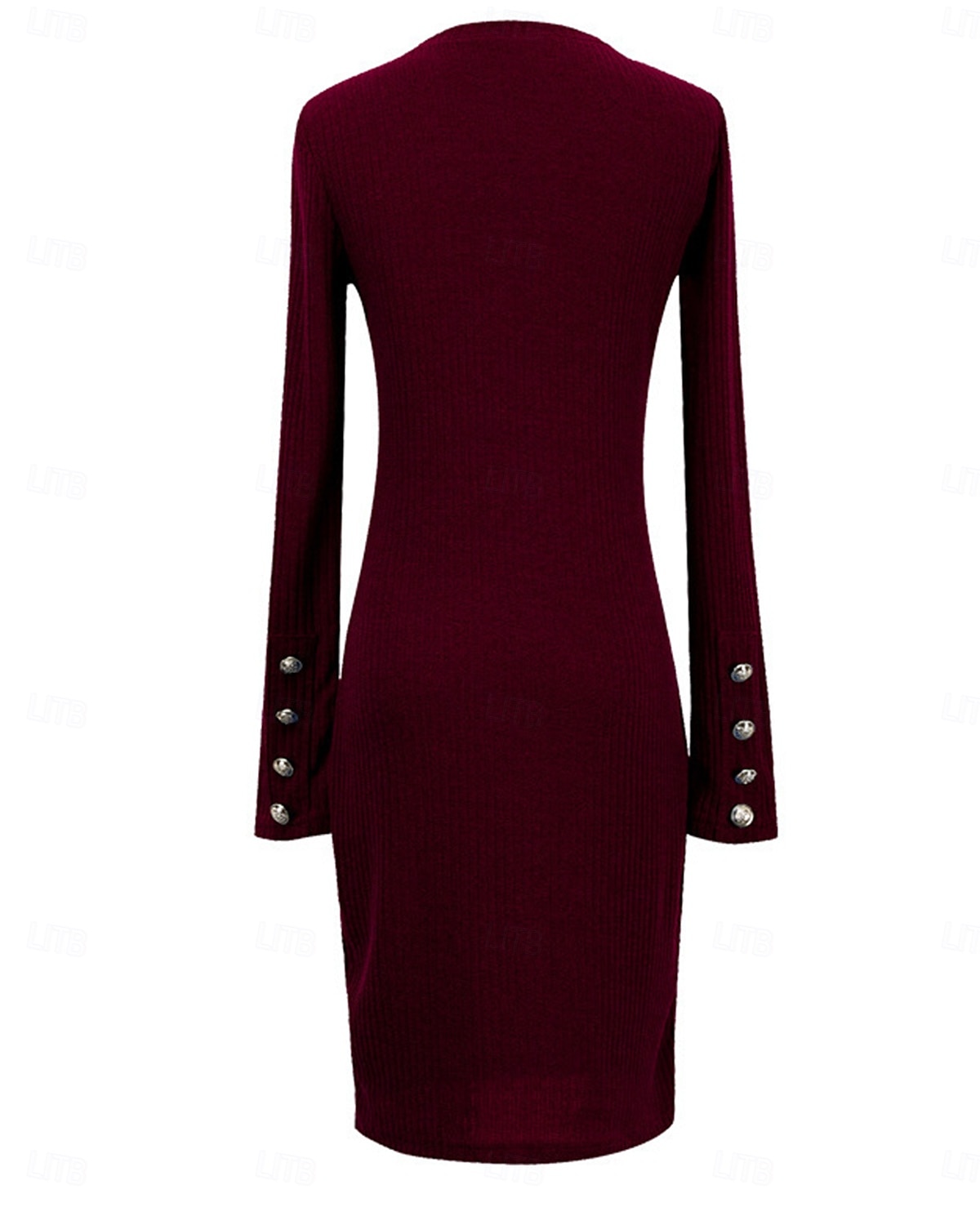 Női Munkaruha Fekete ruha Hüvelyruha Divat Munkadivat Mini ruha Gomb Terített nyak Hosszú ujj Sima Normál Fekete Rubin Medence Tavasz Ősz S M L XL 2XL 2025 - $41.99 –P7