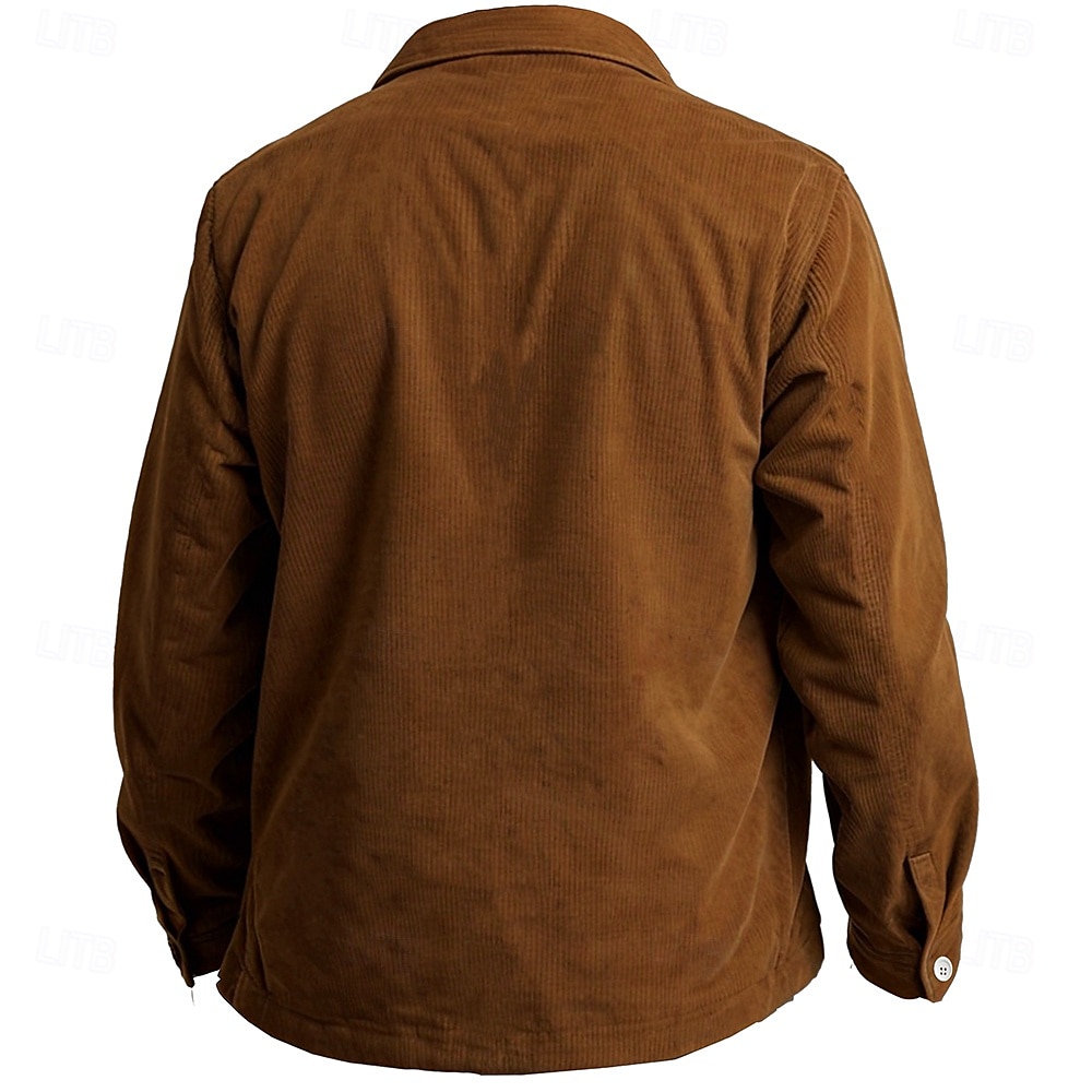 Pánské Pevná barva Kráva Košile bunda Overshirt Dlouhý rukáv Vinobraní Africký vzor Na den Podzim zima Košile s límečkem Tlačítko nahoru 3D tisk 2 kapsy 1ks Armádní zelená Námořnická modř Hnědá 2025 - $37.99 –P3