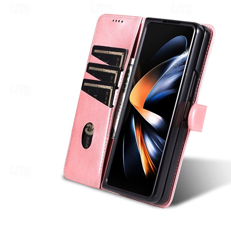 Phone Case For Z Fold 6 Z Fold 4 Z Fold 3 iPhone 16 Pro Max Plus iPhone 15 Pro Max Plus iPhone 14 13 12 11 Pro Max Plus Mini Back Cover with Stand Holder Card Slot Shockproof Retro PU Leather 2025 - $18.99 –P5