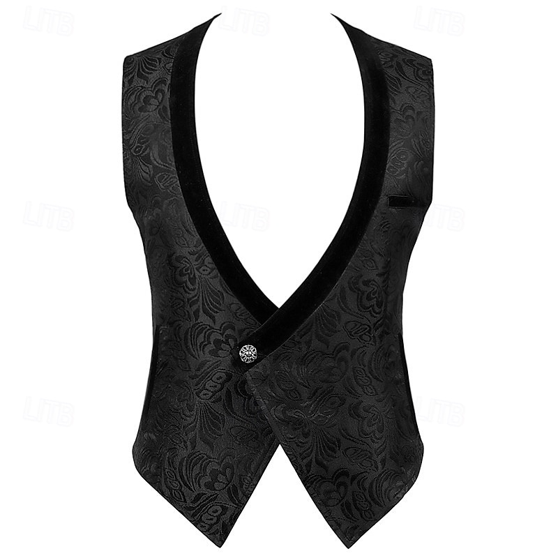 Vittoriano Medievale Rinascimento Gilet Principe Aristocratico Slim Fit Jacquard Scollo a V Costume Per uomo Vichingo Fantasia Reale Carnevale Mascherata Performance Adulti Gilet del 2026 a $32.99 –P2
