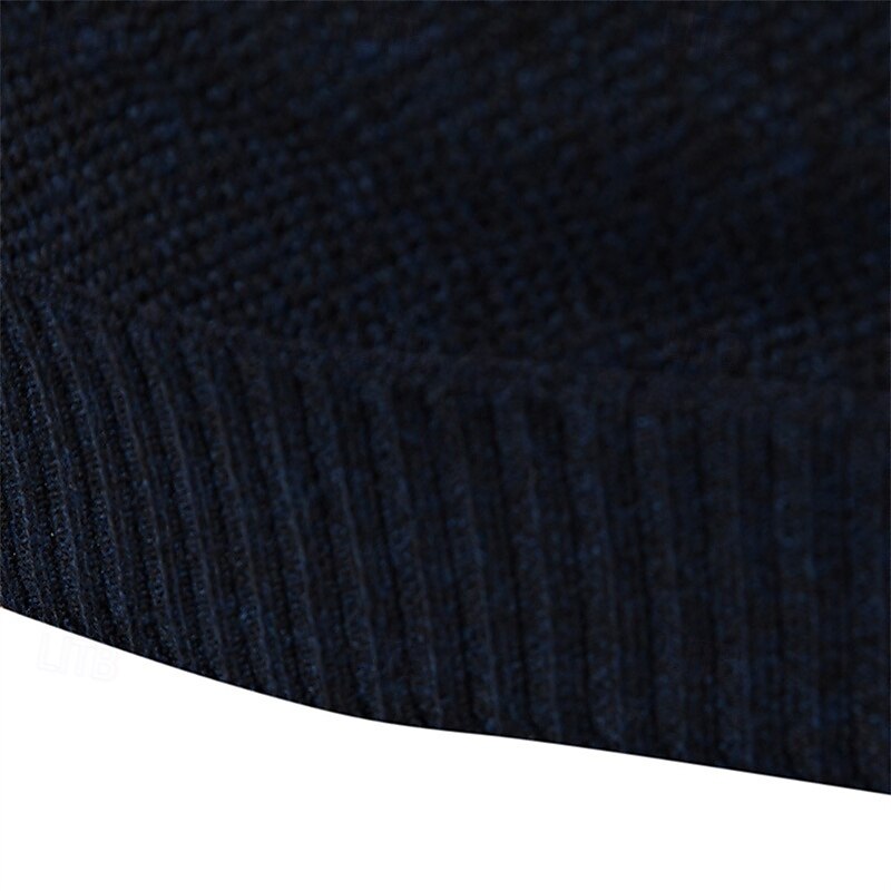 Men's Pullover Sweater Jumper Quarter Zip Sweaters Knit Sweater Ribbed Knit Regular Knitted Fleece Color Block Quarter Zip Fashion Basic Daily Wear Date Clothing Apparel Fall & Winter Navy Blue S M L 2025 - $35.99 –P7