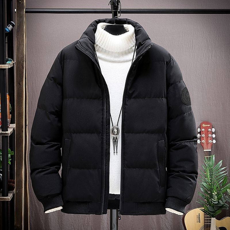 Hombre Abrigo de invierno Chaqueta acolchada Bolsillo Poliéster Ropa Cotidiana Cita Vacaciones Regular Moda Casual Cómodo Mantiene abrigado Otoño invierno Bloque de color Negro Rojo Verde Ejército 2025 - $29.99 –P7