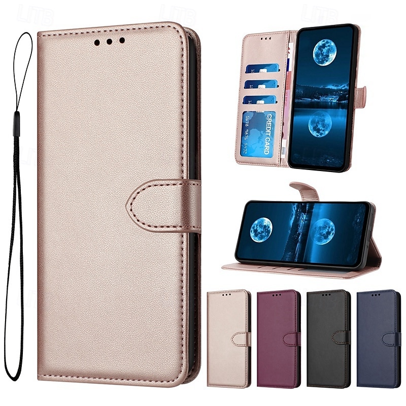 телефон Кейс для Назначение S24 Ultra S24 Plus S24 S24 Ultra Plus S24 ФЭ S23 S22 S21 S20 Ultra Plus FE S25 Ультра Кейс на заднюю панель со стендом Магнитный с ремешком на запястье Ретро Кожа PU 2025 - $14.99 –P1