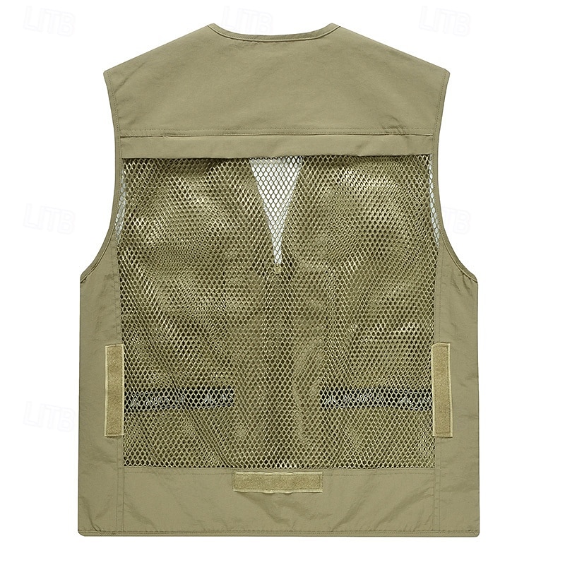 Herr Väst Gilet Fiskeväst Vandringsväst Dagligen Datum Semester Mode Ledigt Vår & sommar Ficka Nylon Andningsfunktion Bekväm Slät Dragkedja V-hals Normal Svart Rubinrött Marinblå Kungsblå Väst 2025 - $35.99 –P10
