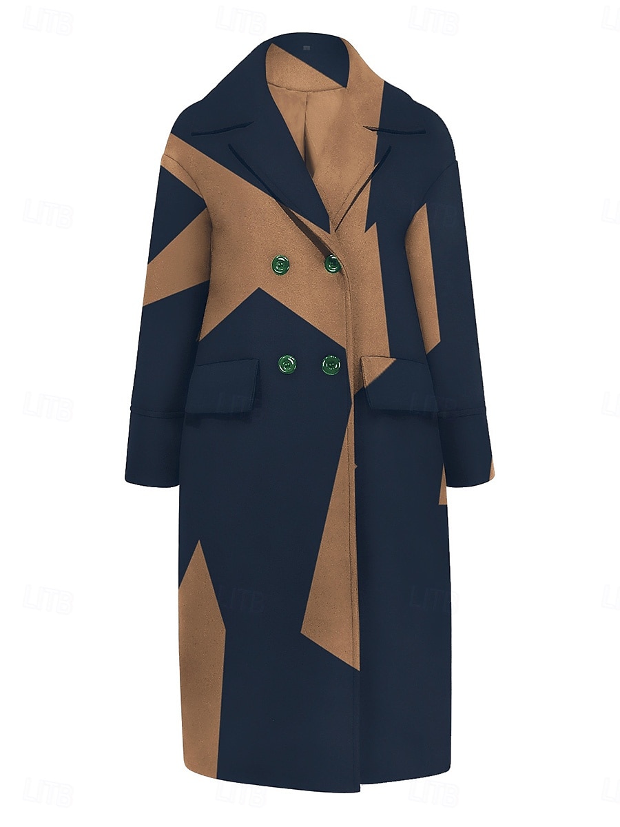 Mujer Abrigo de invierno Abrigo Capa / Capas Resistente al Viento Mantiene abrigado Bolsillo Casual Estilo callejero Bloque de color Vacaciones Trabajo Calle Ropa Cotidiana Botonadura Simple Cuello 2025 - $45.99 –P2
