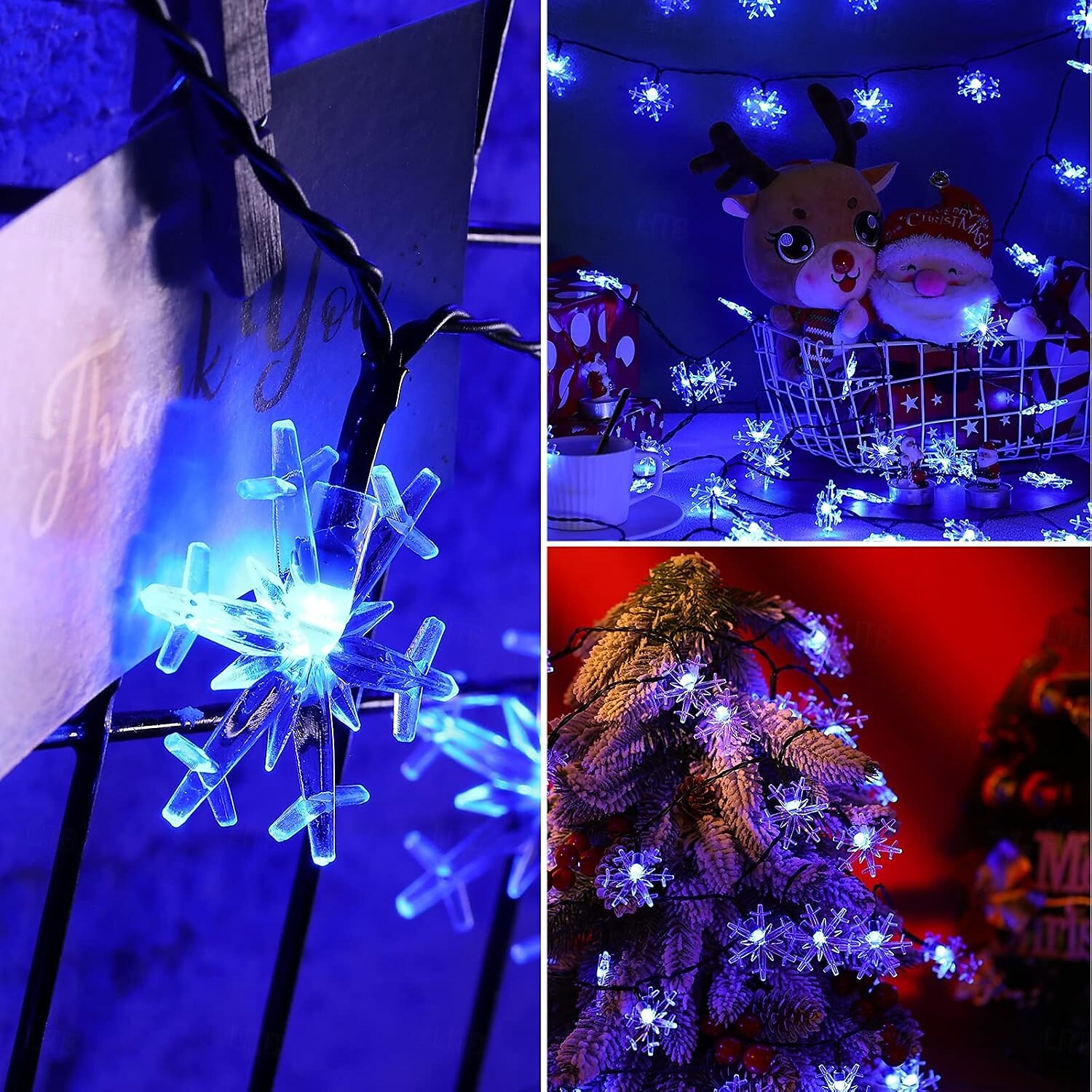 solární led vánoční vločka vodotěsná víla řetězová světla 30/50/100 led 8 režimů osvětlení venkovní dvorek zahrada dovolená zahrada svatba novoroční párty venkovní vnitřní dekorace 2025 - $13.99 –P10