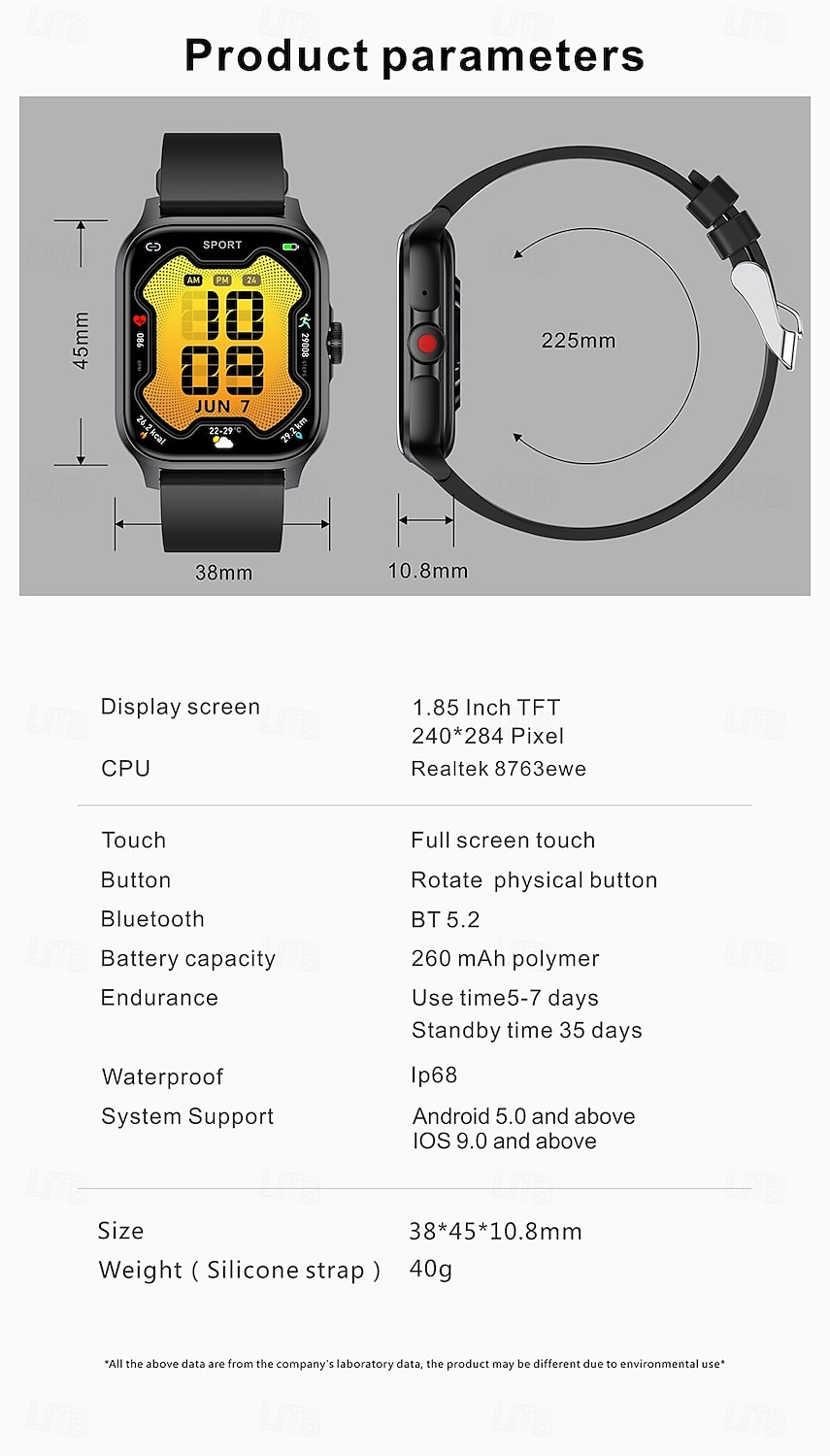 iMosi QX15 Slimme horloge 1.85 inch(es) Smart horloge Bluetooth Stappenteller Gespreksherinnering Activiteitentracker Compatibel met: Android iOS Dames Heren Handsfree bellen Waterbestendig 2025 - $36.19 –P17