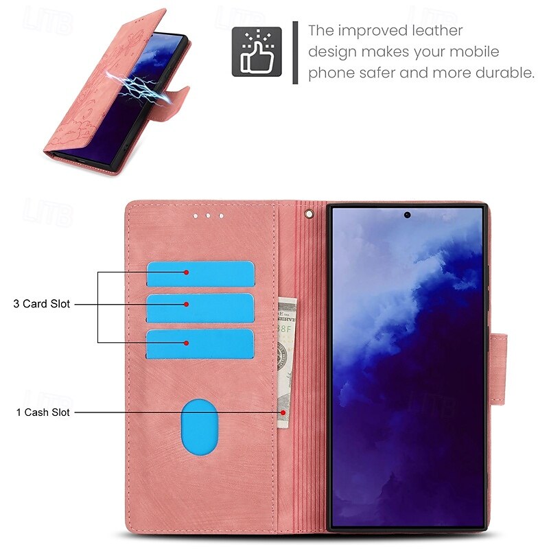 телефон Кейс для Назначение SSamsung Galaxy S24 S23 S22 S21 Ultra Plus А55 А35 А25 А15 5Г S20 FE S25 Ультра Кошелек для карт Полная защита тела с ремешком на запястье Откидная подножка 2025 - $18.99 –P4