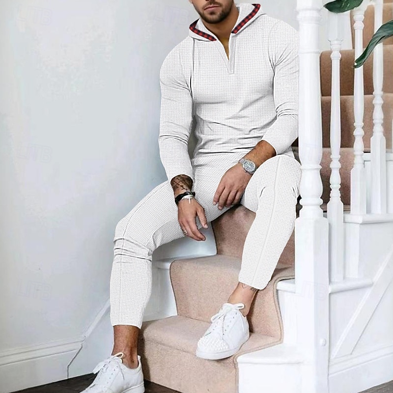 Hombre Sudadera Tracksuit Negro Blanco Azul Real Caqui Gris Con Capucha Plano 2 Piezas Deporte Diario Festivos Ropa de calle Básico Casual Primavera & Otoño Ropa Sudaderas con capucha Sudaderas 2026 - $50.99 –P2