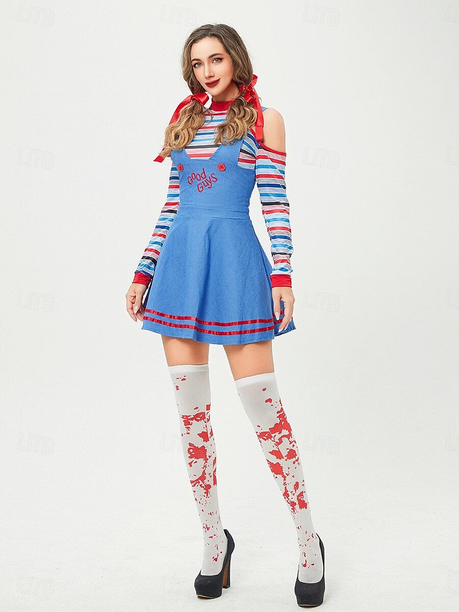 Chucky Scary Doll Dress Costume Group & Family Halloween Costumes Kid's Adults' Women's Girls' Movie / TV Theme Costumes Horror Party Carnival Easy Carnival Costume 2025 - $48.99 –P4