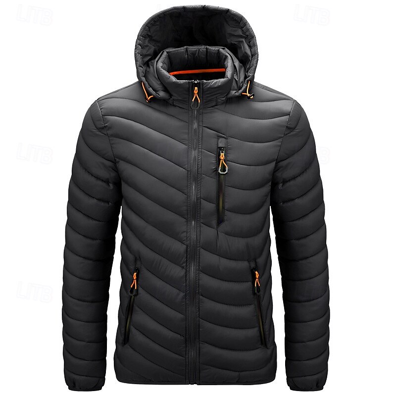 Pánské Prošívaná bunda Puffer Jacket Zimní bunda Puffer Zima Venkovní Tepelná izolace Balitelné Lehká váha Odnímatelné víčko Svrchní oblečení Lehká bunda Puffer Puffy Coat Celý Zip Rybaření Lezen 2025 - $55.99 –P6