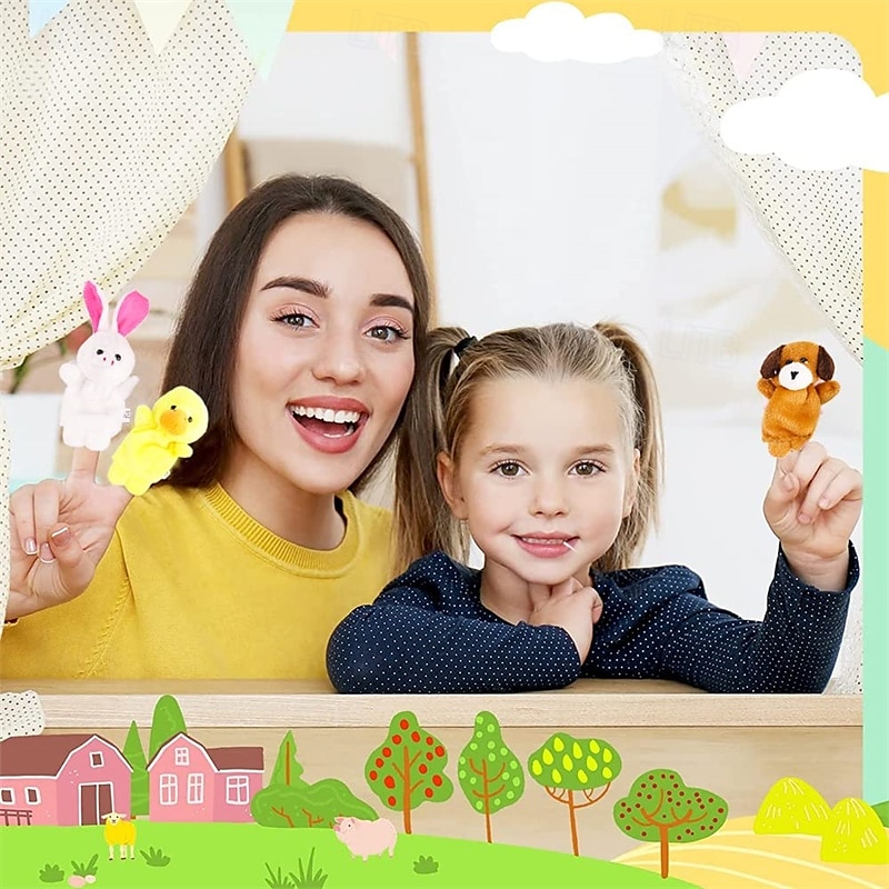 10dílná sada prstových maňásků - měkká plyšová zvířátka hračky prstové maňásky pro děti sortiment mini plyšových figurek pro kluky  & dívčí party laskavosti pro představení herních škol 2025 - $22.99 –P6