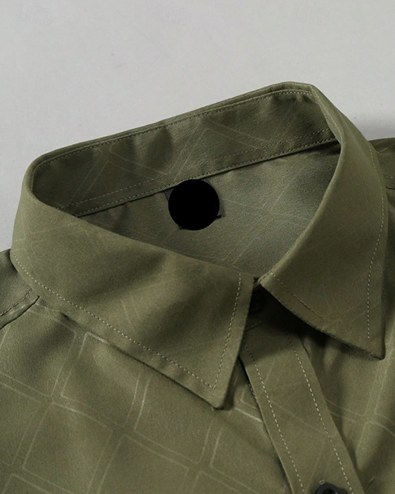 Per uomo Camicia Camicia elegante Camicia con Bottoni Plaid Matrimonio Feste Rosso Verde Grigio Manica Lunga Bavero Primavera & Autunno Abbigliamento del 2026 a $30.99 –P6