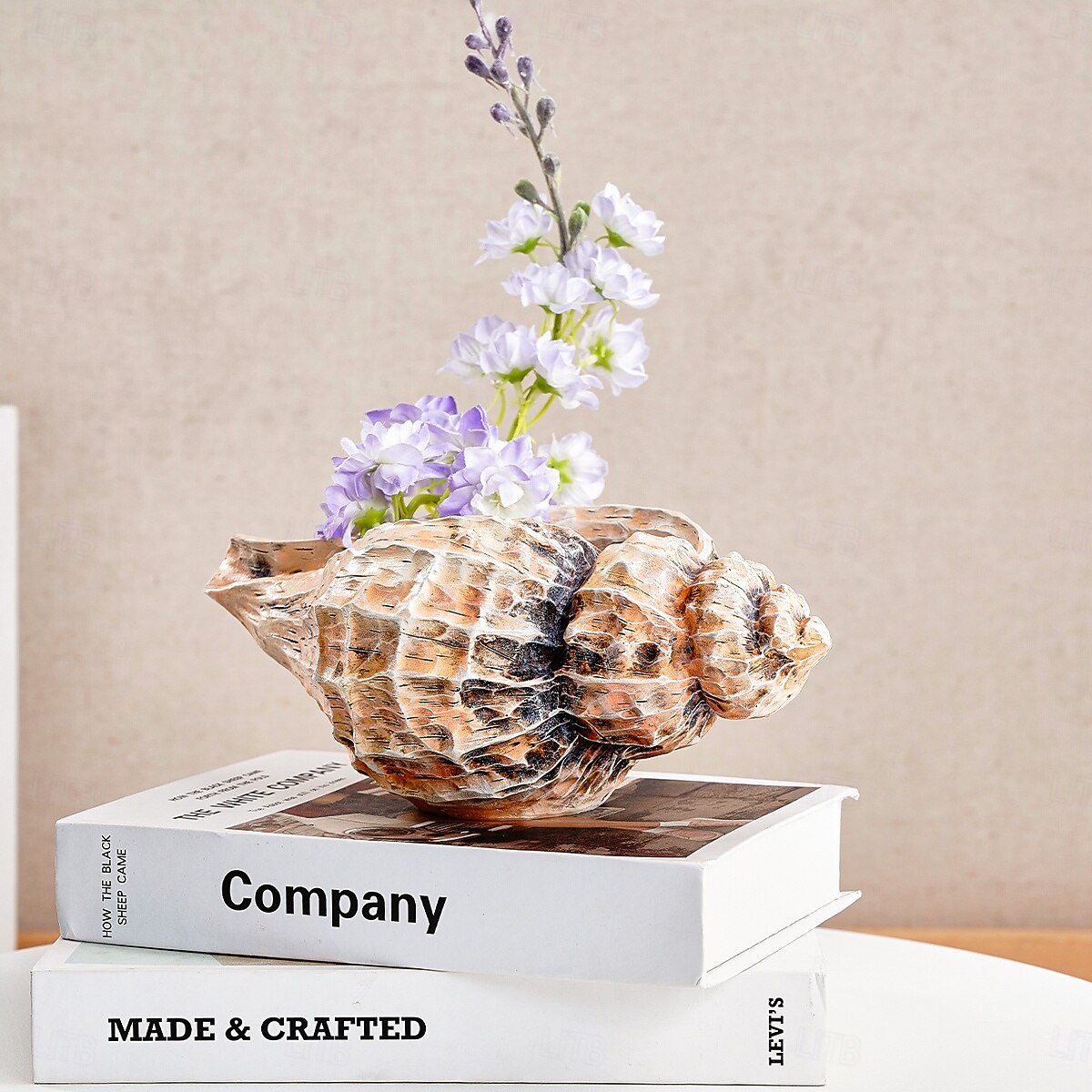 Seashell Shaped Resin Vase, 9.8-Inch Bohemian Tabletop Flower Vase, Indoor Decorative Hydroponic Planter for Home Decor and Gifts 2025 - $14.49 –P2
