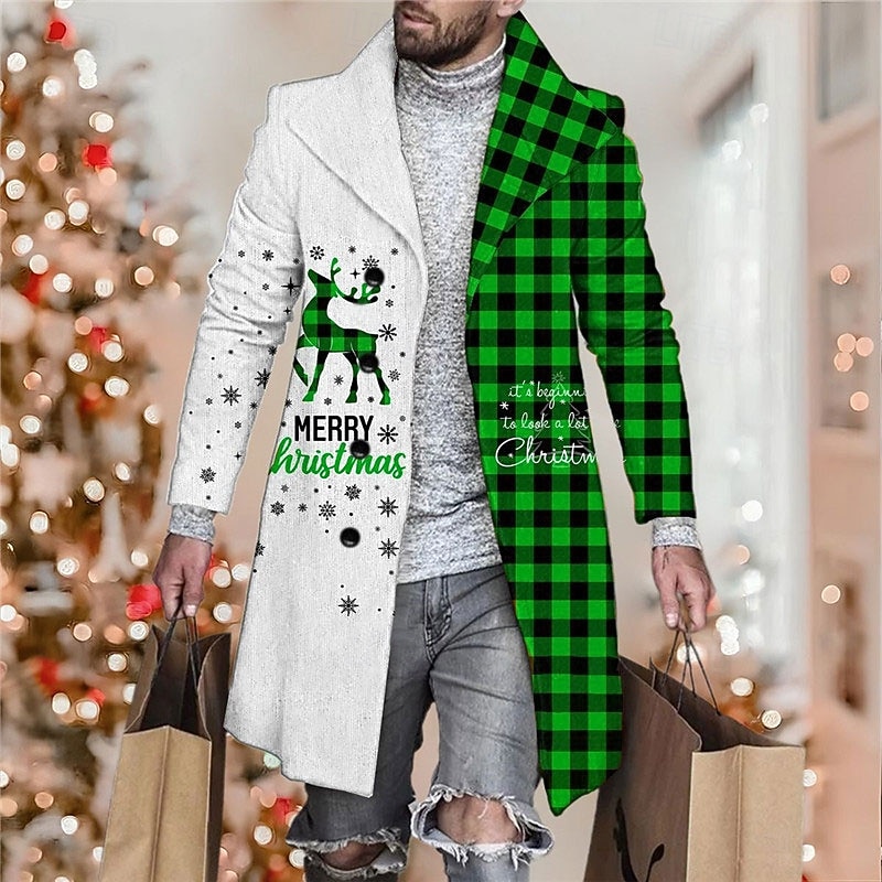 karácsonyi felsőruházati férfikabát ősz&amp; téli turndown hosszú ujjú sárga piros kék m l xl 2025 - $45.99 –P2