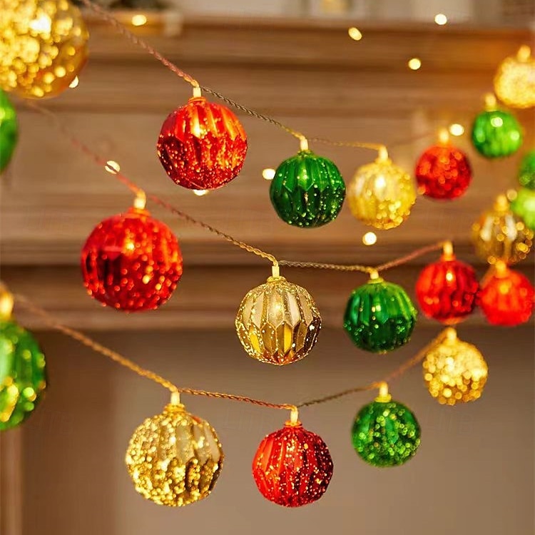 Guirnalda de luces LED de Navidad con forma de estrella, 1,5 m, 10 ledes, funciona con pilas, para árbol de Navidad, bolas redondas, para Navidad, Año Nuevo, bodas, fiestas, hogar, ventana, jardín, 2025 - $12.49 –P12