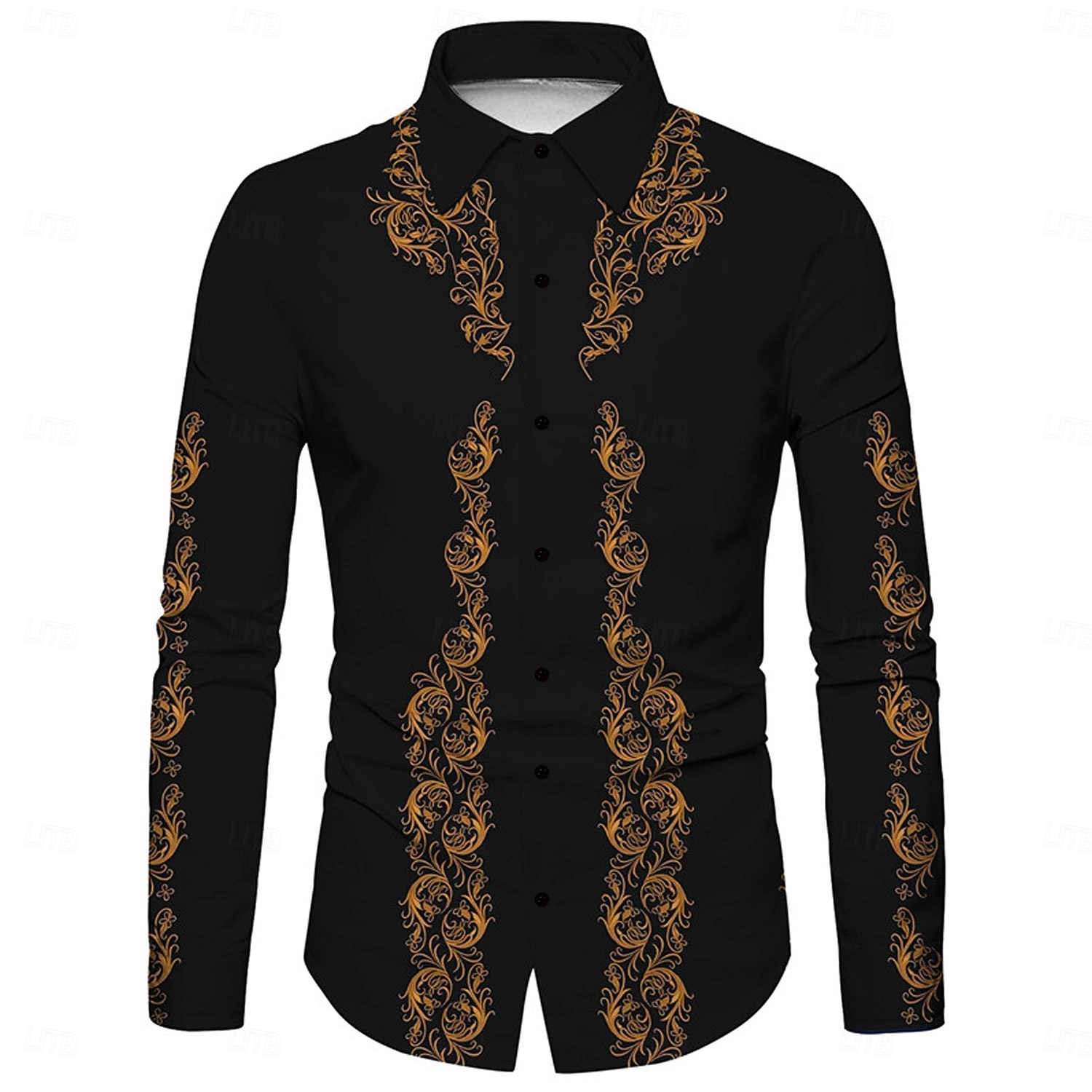 Herren Blumen Hemd Westernhemd Cowboy-Shirt Langarm Lässig Täglich Herbst Winter Umlegekragen Druck Button-Down Weiß Gelb Blau Grün Grau 2025 - $28.99 –P2