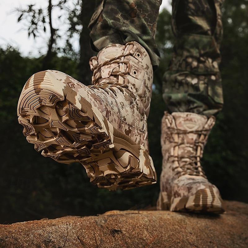 bottes de combat tactiques camouflage désert pour hommes – légères, respirantes et durables pour la randonnée en plein air et l'utilisation militaire de 2025 ? $64.99 –P5