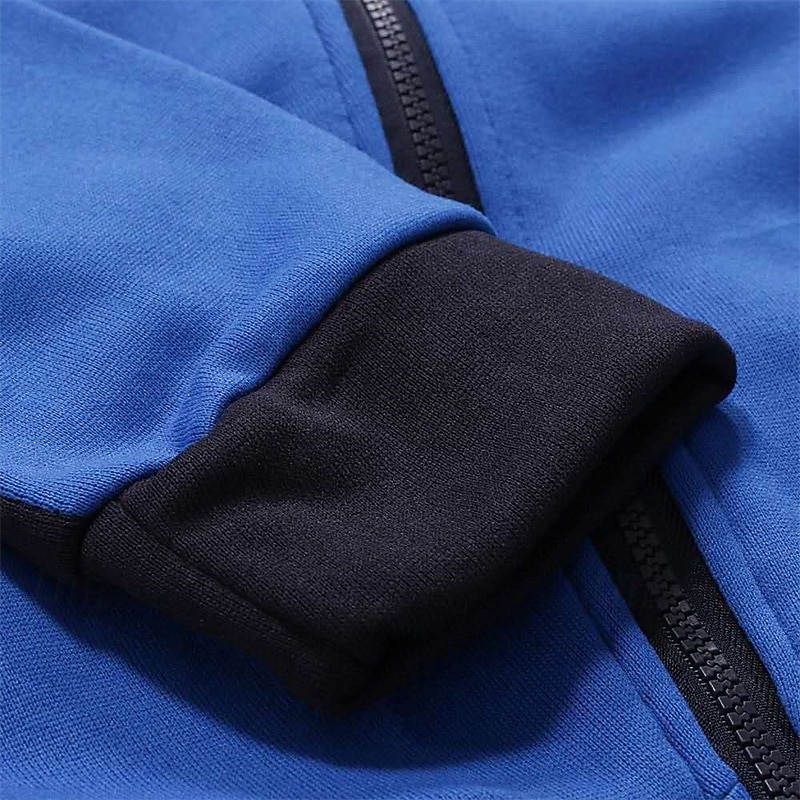 Herren Vollreißverschluss-Kapuzensweatshirt Reißverschluss Kapuzensweatshirt Fleece Kapuzensweatshirt Weiß Rote Blau Grau Mit Kapuze Farbblock Reißverschluss Patchwork Tasche Sport & Outdoor Täglich 2026 - $24.99 –P11