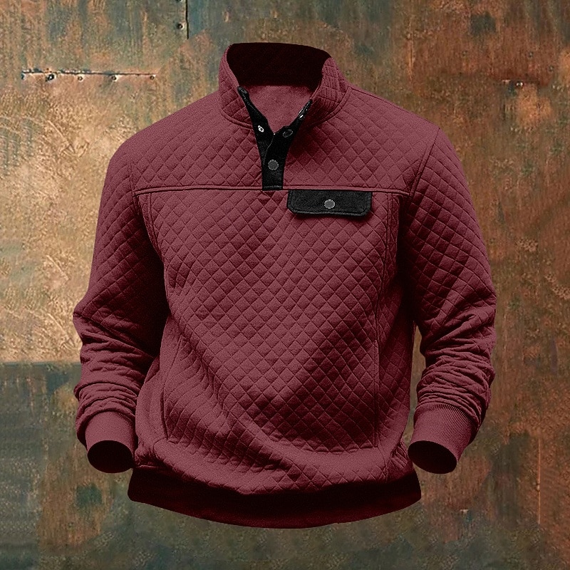 Herr Våffla hoodies Huvtröja Vinrött Svart Brun Grön Ljusgrå Kinakrage Slät Sport & Utomhus Dagligen Helgdag Streetwear Häftig Ledigt Vinter Vår & Höst Kläder Pull Tröjor Långärmad 2026 - $28.99 –P8