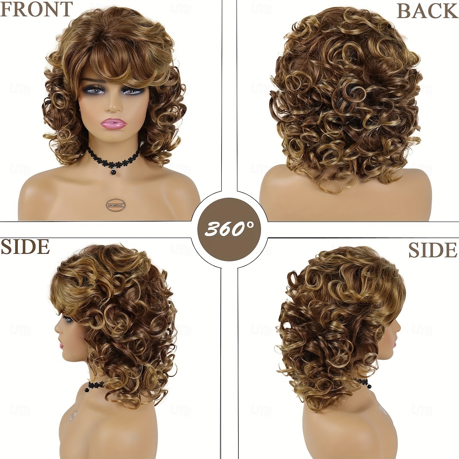 Easy-Style Heatproof Synthetic Wig - Bob with Bangs Lush Curls Perfect for Daily Wear & Special Occasions Natural Look 2025 - $19.99 –P7