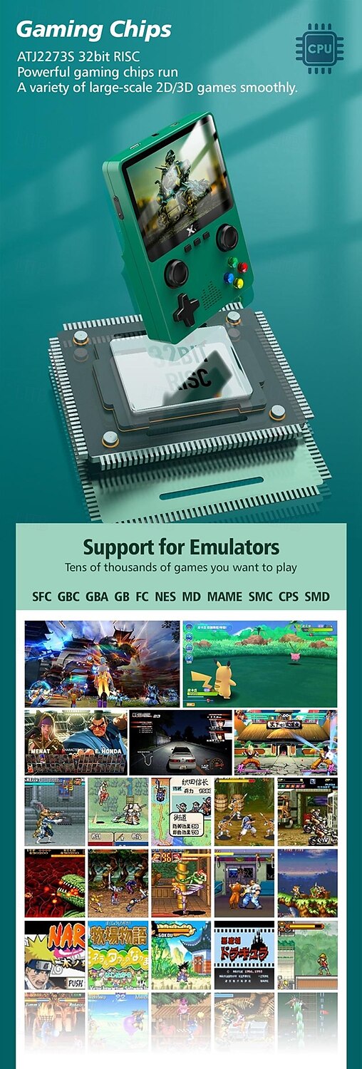 X6 portable retro mini game console 3.5-inch IPS display controller connection support ATJ22735 32-bit RISC children's gift 2025 - $51.99 –P10