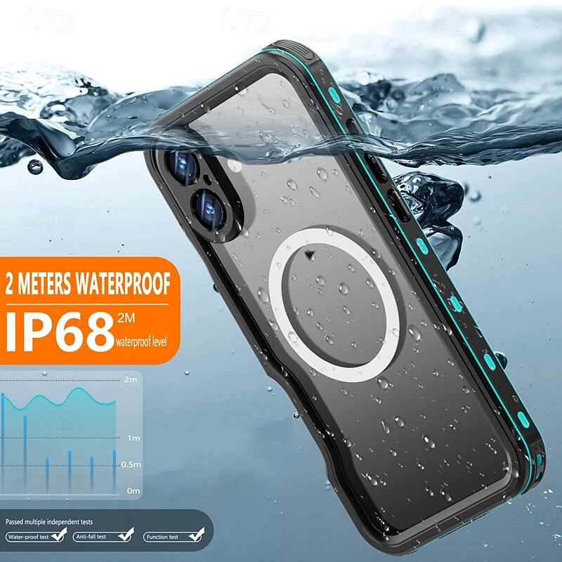 телефон Кейс для Назначение iPhone 16 Pro Max Plus Кейс на заднюю панель Магнитный Поддержка беспроводной зарядки с ремешком на запястье Ретро ТПУ ПК 2025 - $23.99 –P7