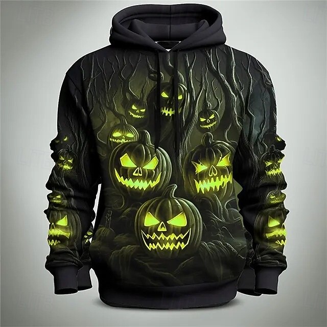 Dýně Kapuce Pullover předvečer Všech svatých 3D Přední kapsa Grafika Pro Pro páry Pánské Dámské Dospělé předvečer Všech svatých Karneval Plesová maškaráda 3D tisk Párty Běžné / Denní 2025 - $29.99 –P1