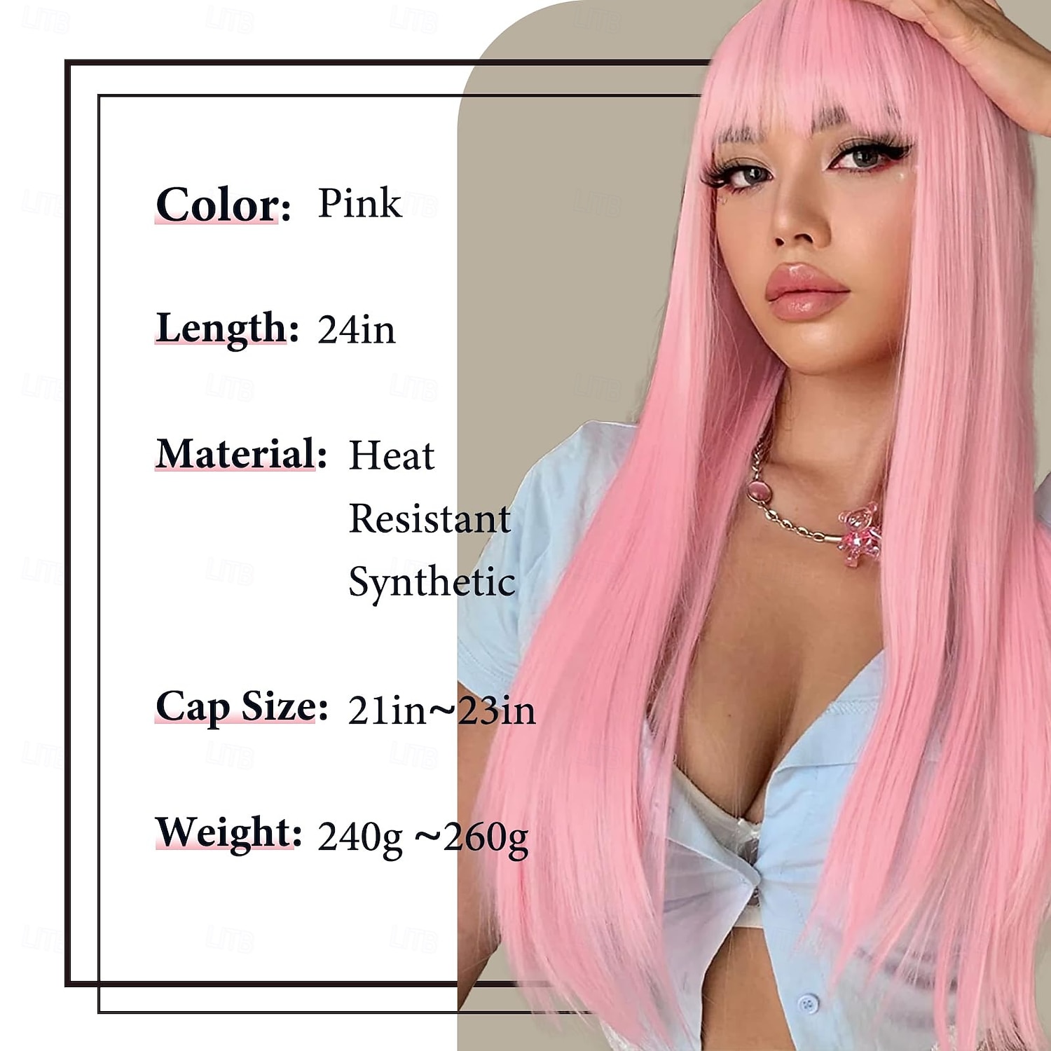 Wig with Bangs for Women Long Straight Wig for Grils Heat Resistant Synthetic Colored Wig for Cosplay for Party Halloween Daily Use 2026 - $19.99 –P6