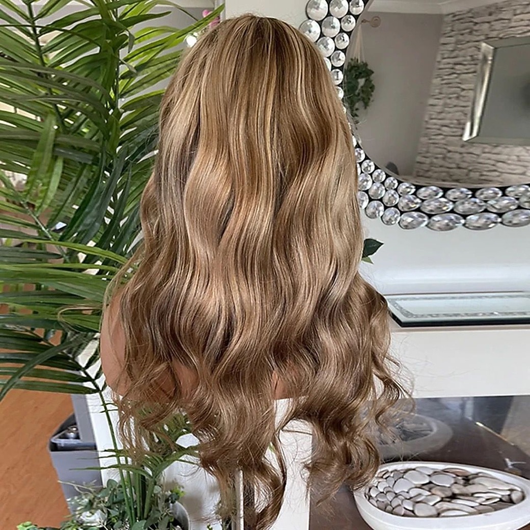 Unprocessed Virgin Hair 13x4 Lace Front Wig Middle Part Brazilian Hair Wavy Blonde Brown Multi-color Wig 130% 150% Density Highlighted / Balayage Hair Natural Hairline Glueless Pre-Plucked For Women 2026 - $236.99 –P1