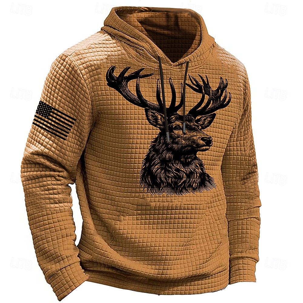 Felpa con Cappuccio Pumpkin Hand da Uomo Cappucci Waffle Vacanza Moda a Maniche Lunghe Cappuccio Vacanza Blu Marrone Tasca 3D Stampata Autunno Inverno Designer del 2026 a $36.99 –P1