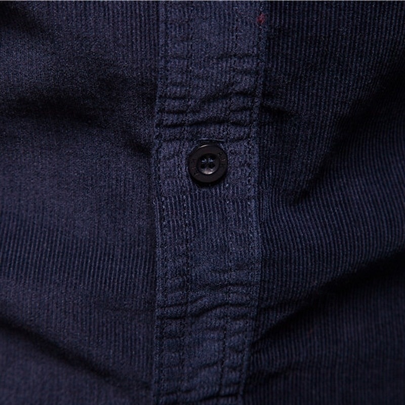 Per uomo Camicia Camicia estiva Camicia con bottoni Camicia di velluto a coste Nero Bianco Blu marino Manica lunga Liscio Collo ripiegabile Informale Giornaliero Bottone giù Abbigliamento Di tendenza del 2025 a $25.99 –P10