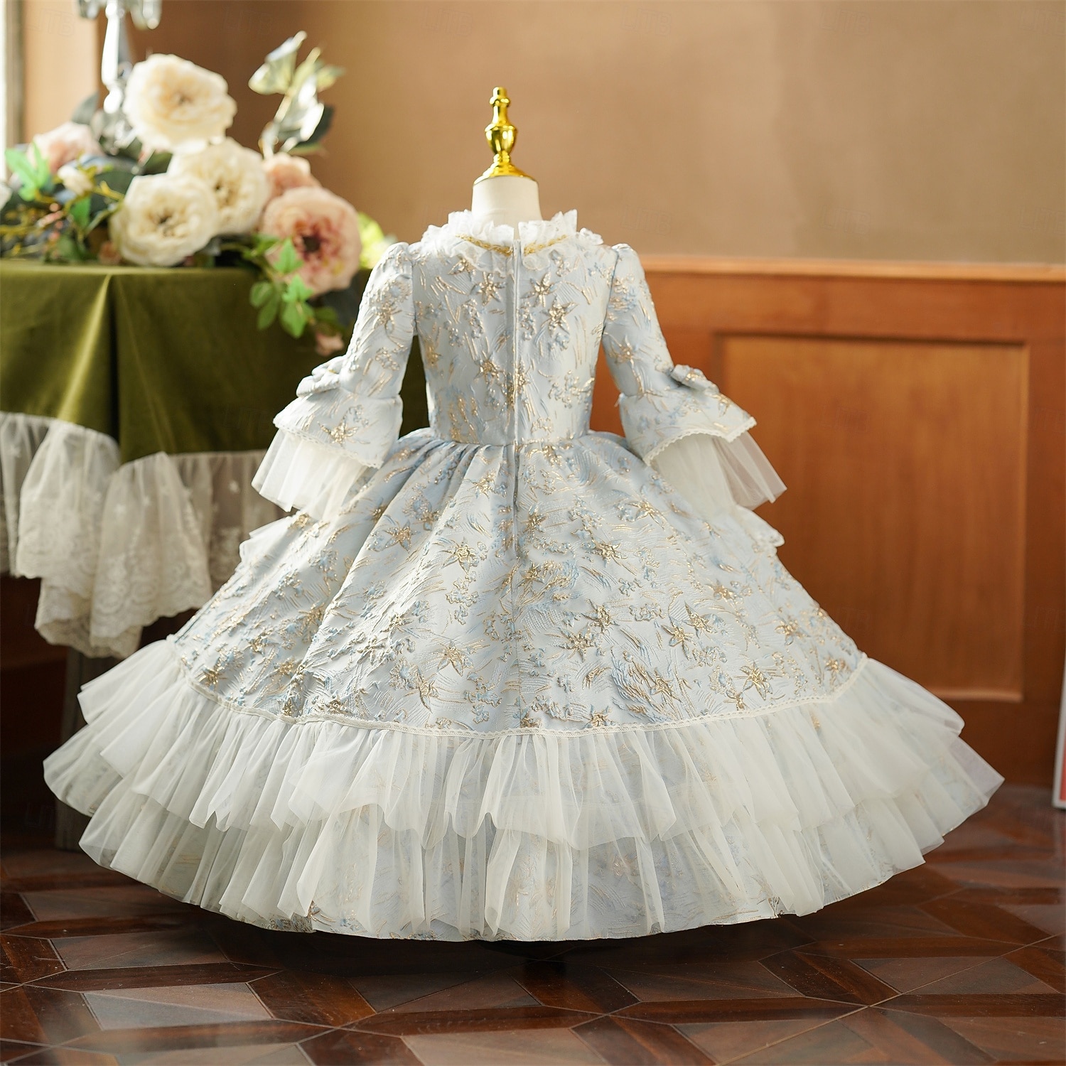 Rokoko Vintage inspiriert Kleid Partykostüm Maskerade Prinzessin Shakespeare Einfarbig Ballkleid Kostüm Mädchen königlich Halloween Karneval Kindertag Party Geburtstag Ferien Kinder Kleid Ganzjahres 2026 - $190.99 –P4