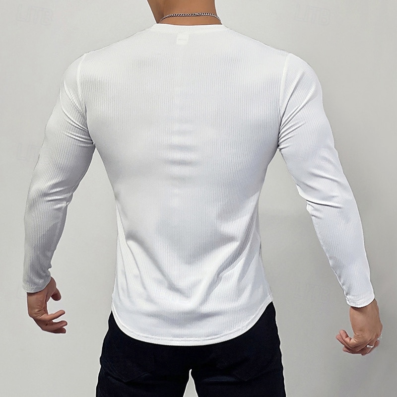 Per uomo Maglia Atletica Maglia da palestra Camicia fitness Camicia a compressione imbottita Manica lunga Maglietta Informale Athleisure Autunno Traspirante Morbido Allenamento in palestra Corsa del 2025 a $14.39 –P4