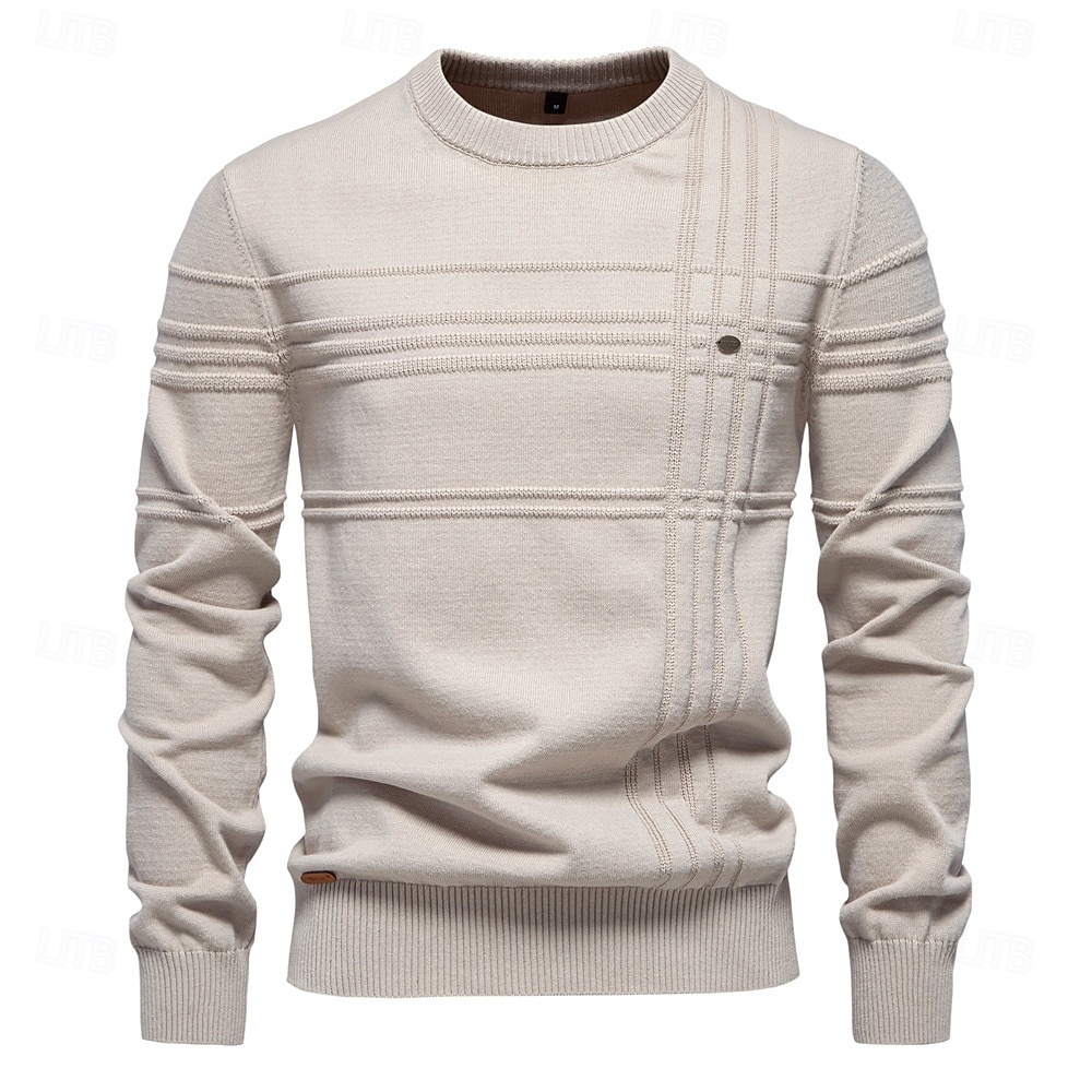 Hombre Pull-over Tejer Tops regulares De Punto Color sólido/liso Cuello redondo Casual Casual Diario Ropa Otoño invierno Azul Piscina Verde Trébol S M L 2025 - $34.99 –P1