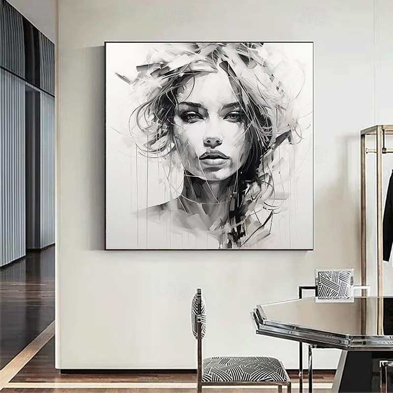 handgemachte abstrakte Spachtel Gesichtsmalerei Wandkunst handgemachte strukturierte Gesicht von Mädchen Malerei handgemalte figurative Ölgemälde Wandkunst Gesicht Ölgemälde Wand dekorative Malerei 2025 - $125.99 –P1