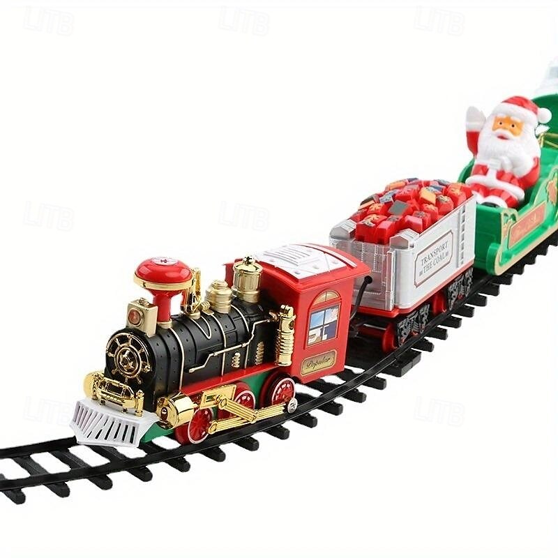 set tren de Crăciun - decor electric de Crăciun cu sunet și lumină pentru brad de Crăciun, vagon, jucării cadou și produse periferice pentru Ziua Recunoștinței și sezonul sărbătorilor 2025 - $62.99 –P3