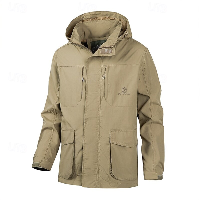 Bărbați Jachetă Softshell Μπουφάν πεζοπορίας În aer liber Rezistent la Vânt Rezistent la Apă Jachetă de vânt Voiaj Kaki Albastru Închis Gri 2025 - $49.99 –P1