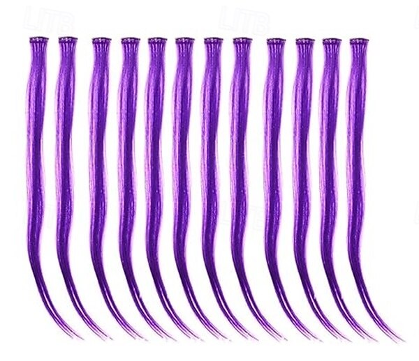 Liscio Forcine Capelli sintetici Lungo Estensione capelli Con clip 12 pz Resistente al calore Per donna del 2025 a $11.99 –P3
