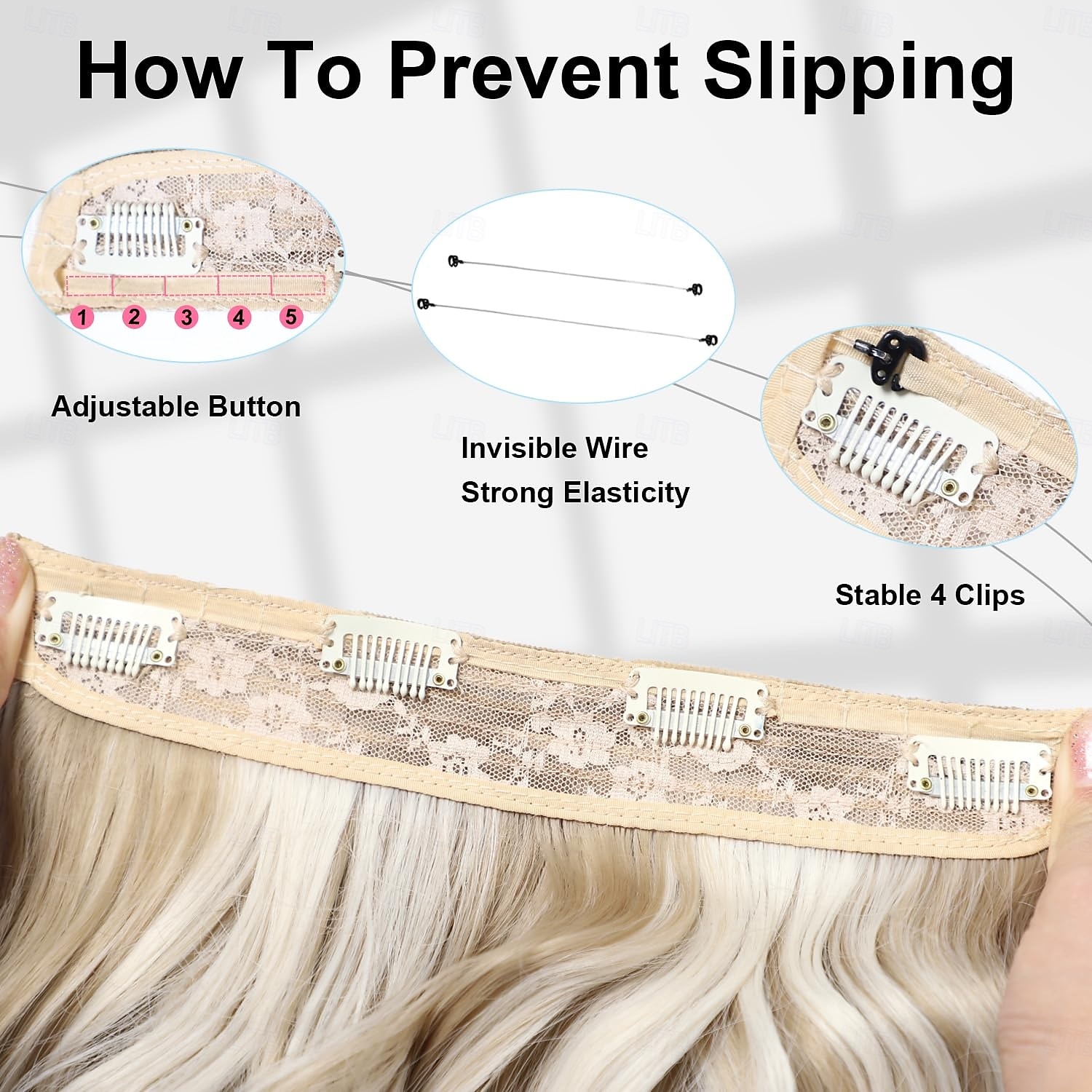 Invisible Wire Hair Extensions  Secret Hair Extensions with Adjustable 4 Clips Soft Transparent Lace Natural Long Wavy Hair Extensions for Women 2025 - $13.49 –P9