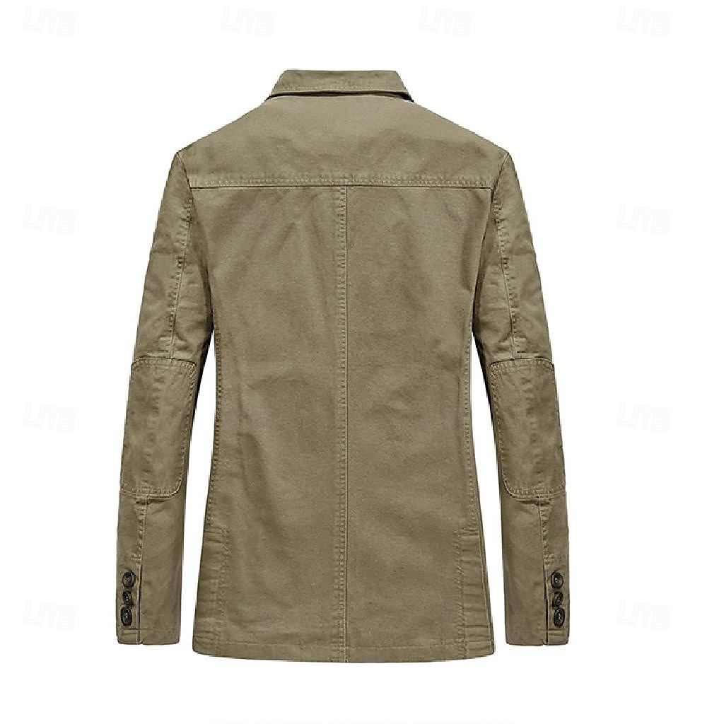 giacca casual da uomo giacca sportiva formale festa ufficio foderata elegante vintage primavera autunno poliestere tinta unita monopetto blazer con un bottone cachi del 2025 a $52.99 –P5