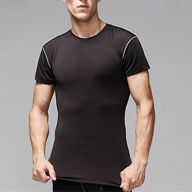 Per uomo T-shirt Compressione Maglia Atletica Maglia da palestra Camicia fitness Manica corta Maglietta Informale Athleisure Traspirante Asciugatura rapida Compressione Allenamento in palestra Corsa del 2025 a $8.99 –P7