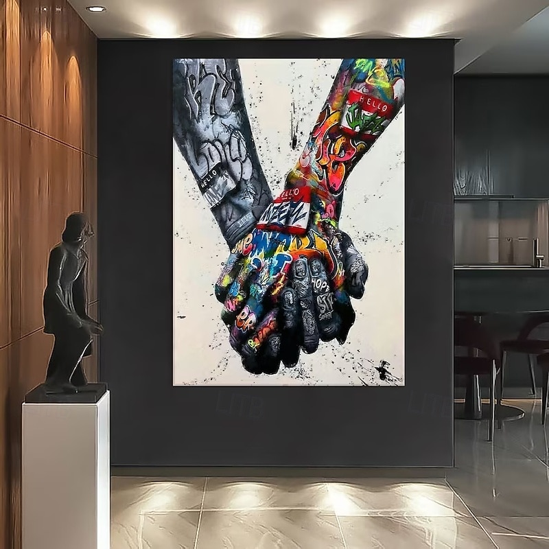 Straßenkunst-Ölgemälde, handgefertigt, abstrakt, Straßenarthritis-Gemälde auf Leinwand, Pop-Art, strukturiertes Ölgemälde, handgemalt, Pop-Art, moderne Wandkunst, handgemaltes Kunstwerk für 2025 - $217.09 –P12