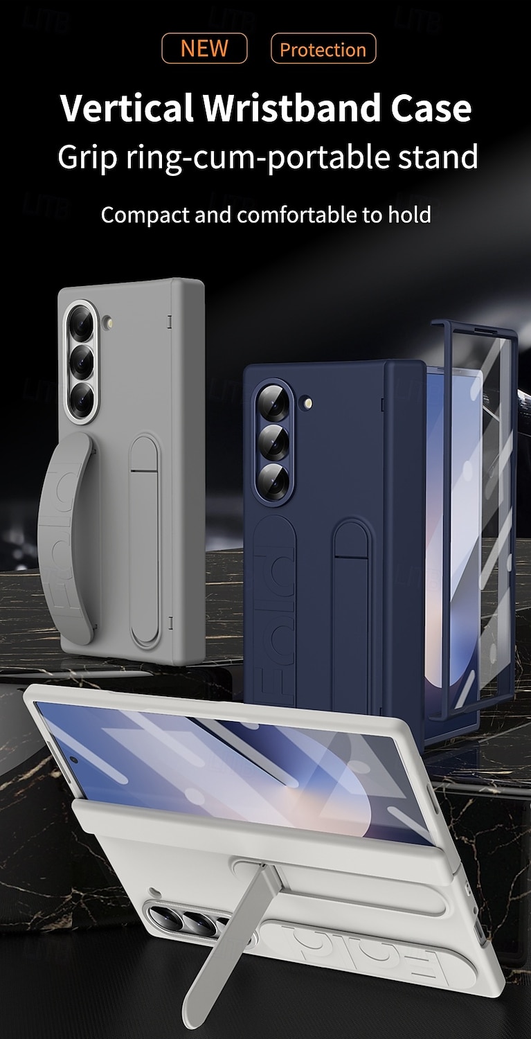 Чехол для телефона Samsung Galaxy Z Fold 6 с подставкой и защитой экрана защита всей поверхности ретро броня PC силикон 2025 - $45.99 –P2