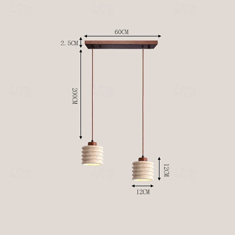 Lampe suspendue à LED blanc chaud 1/2/3 lumières style nordique simple abat-jour en pierre décoration intérieure e26/e27 lampes à suspension à corde réglable pour salle à manger chambre 85-265v de 2025 ? $109.99 –P2