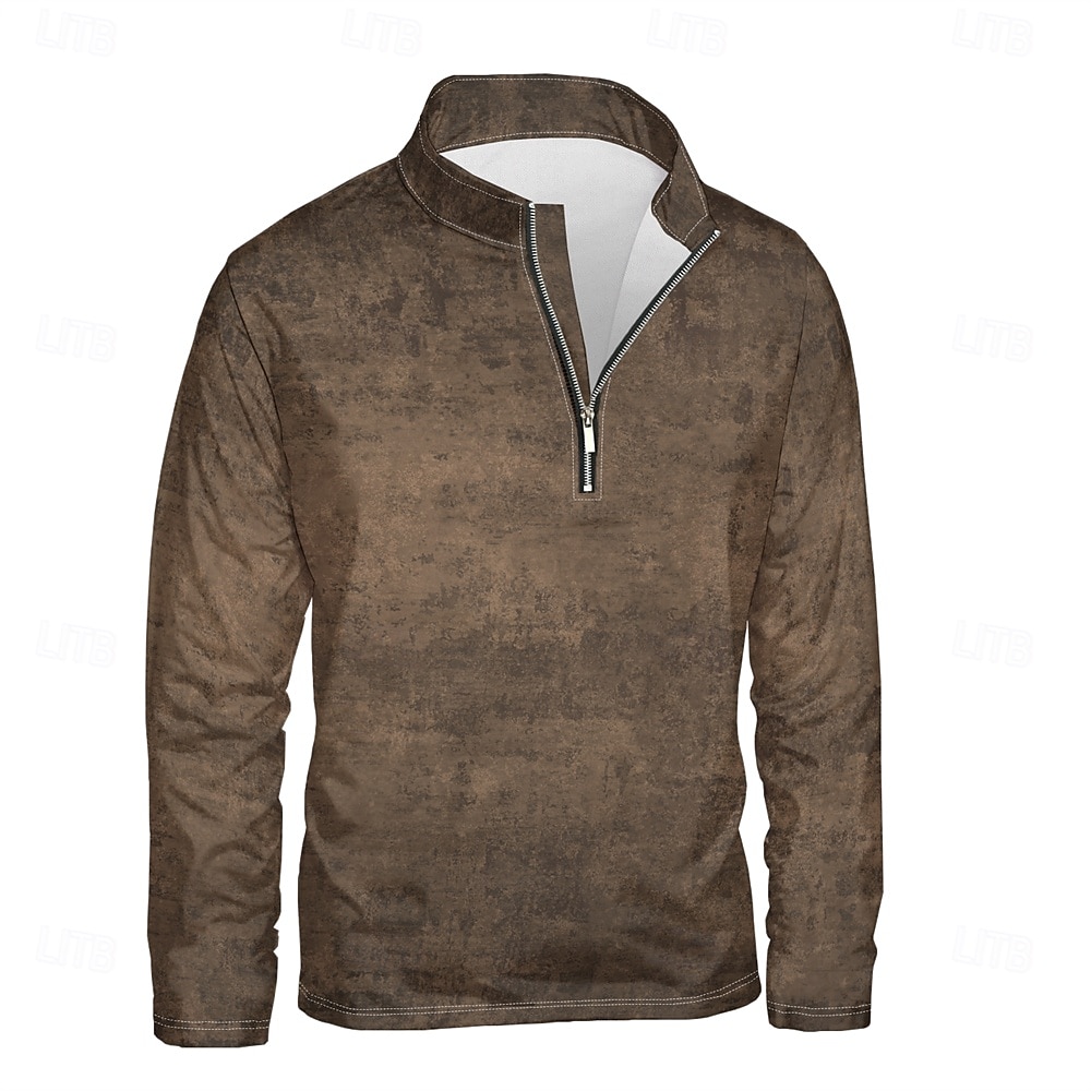 Per uomo Tinta unita / tinta unita Felpe Felpa con cerniera a un quarto Manica lunga Felpa Colletto alla coreana Giornaliero Informale Vintage retrò Stampa 3D Da mare Per uscire Abbigliamento di del 2025 a $29.99 –P5