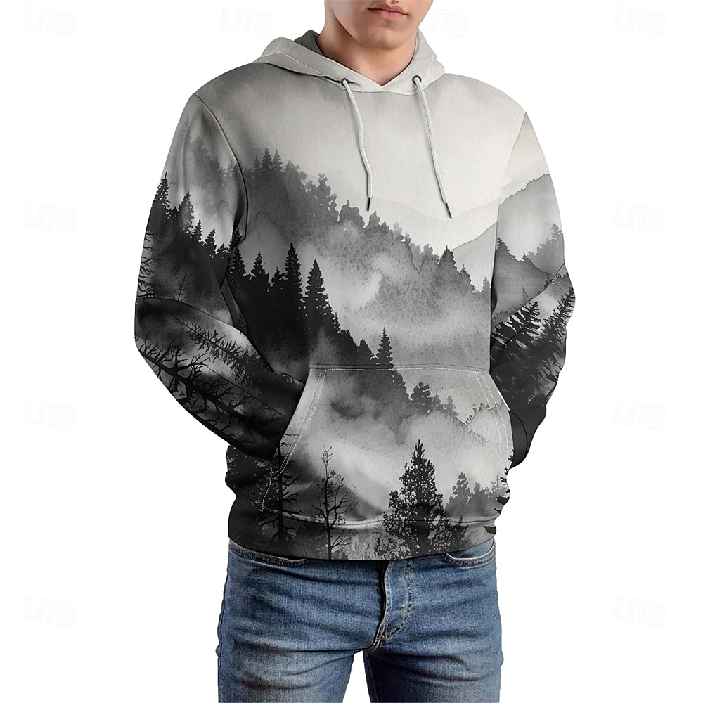Homens Gráfico Moletom Moletons Férias Diário Manga Longa Com Capuz Férias Esportes Para Noite Branco Estampado Inverno Primavera & Outono Designer de 2025 por $30.99 –P4