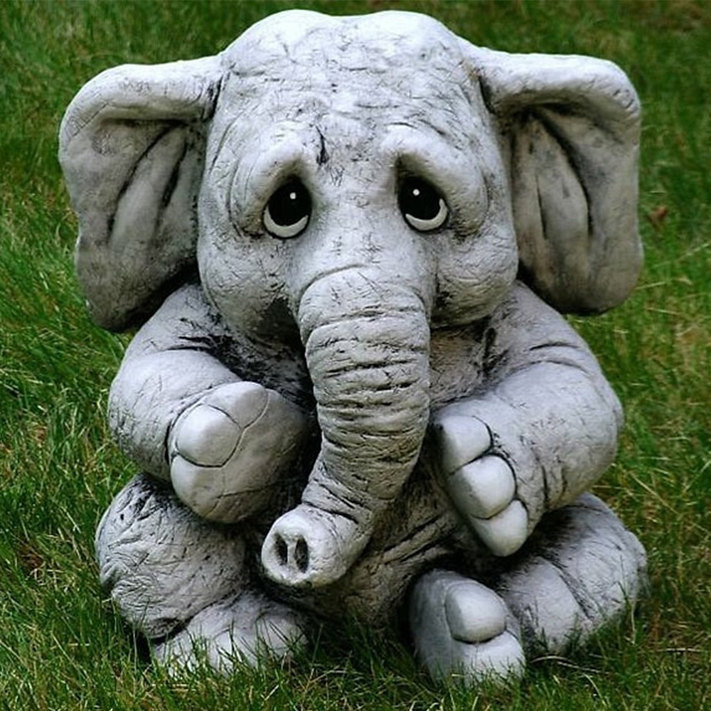 Elephant Figurine Ornament - Resin Animal Garden Statue for Outdoor, Patio, Home Decor - Versatile Hanging Attachment for All Season Celebrations Including Christmas, Halloween, Easter 2025 - $18.99 –P1